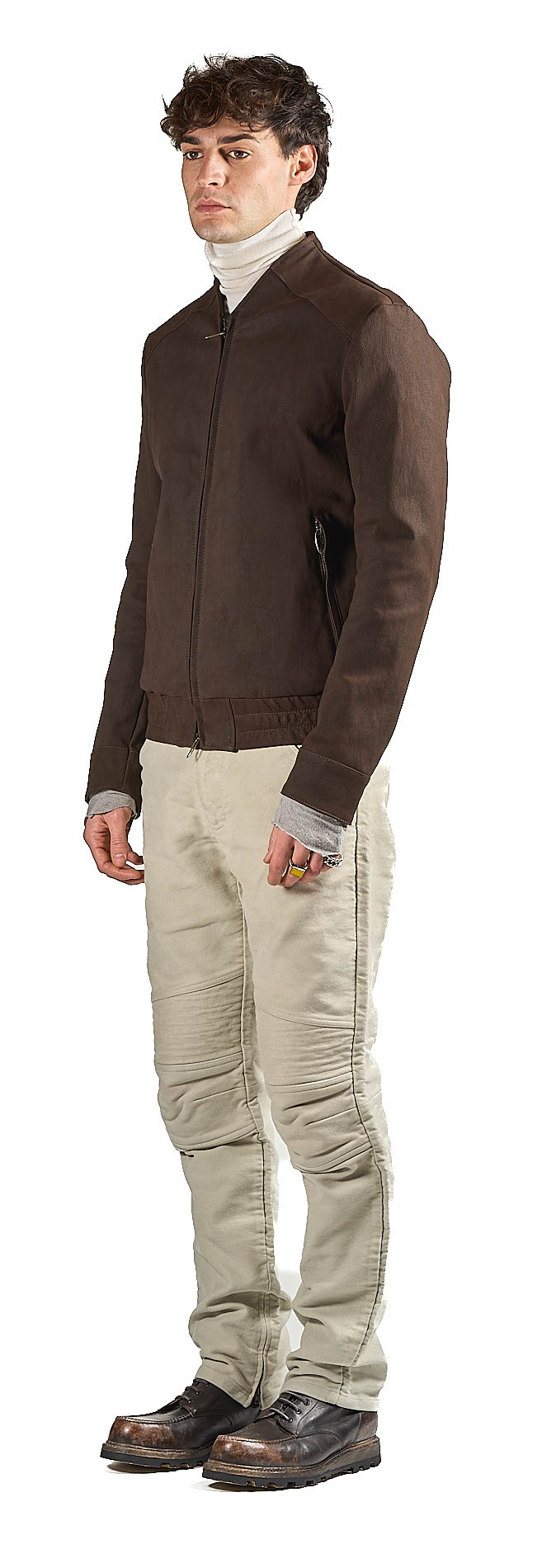 DANIELE BASTA LEATHER AND SILVER JACKET